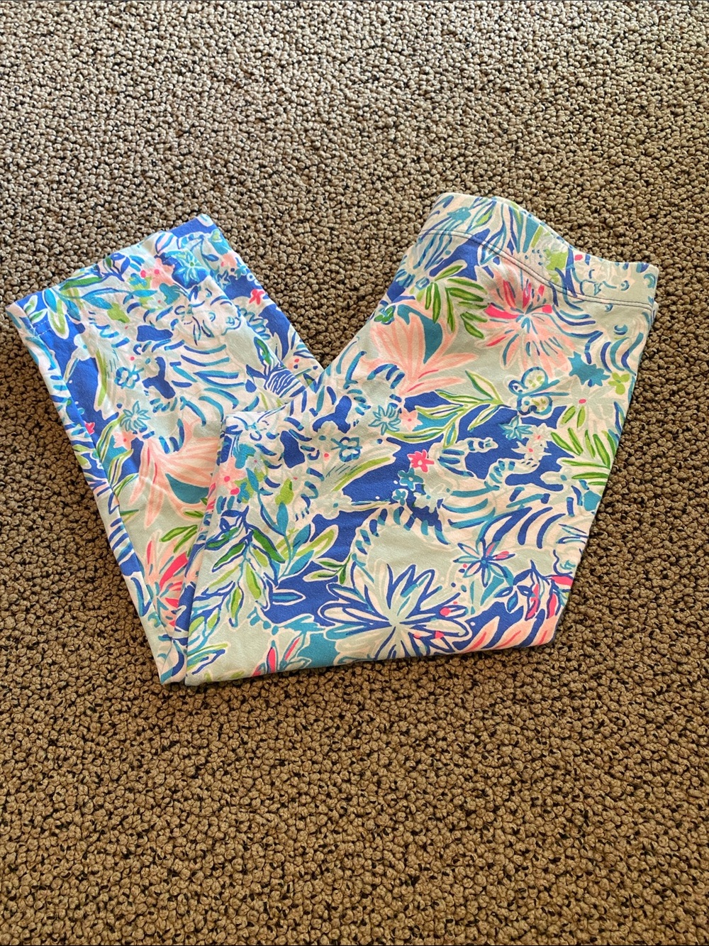 Lilly Pulitzer Girls Floral Leggings in Blue, Pink, Green